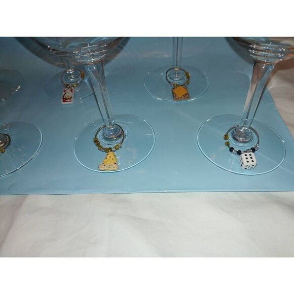 Set Of 7 Wine Glasses With Charms - Picture 6 of 7